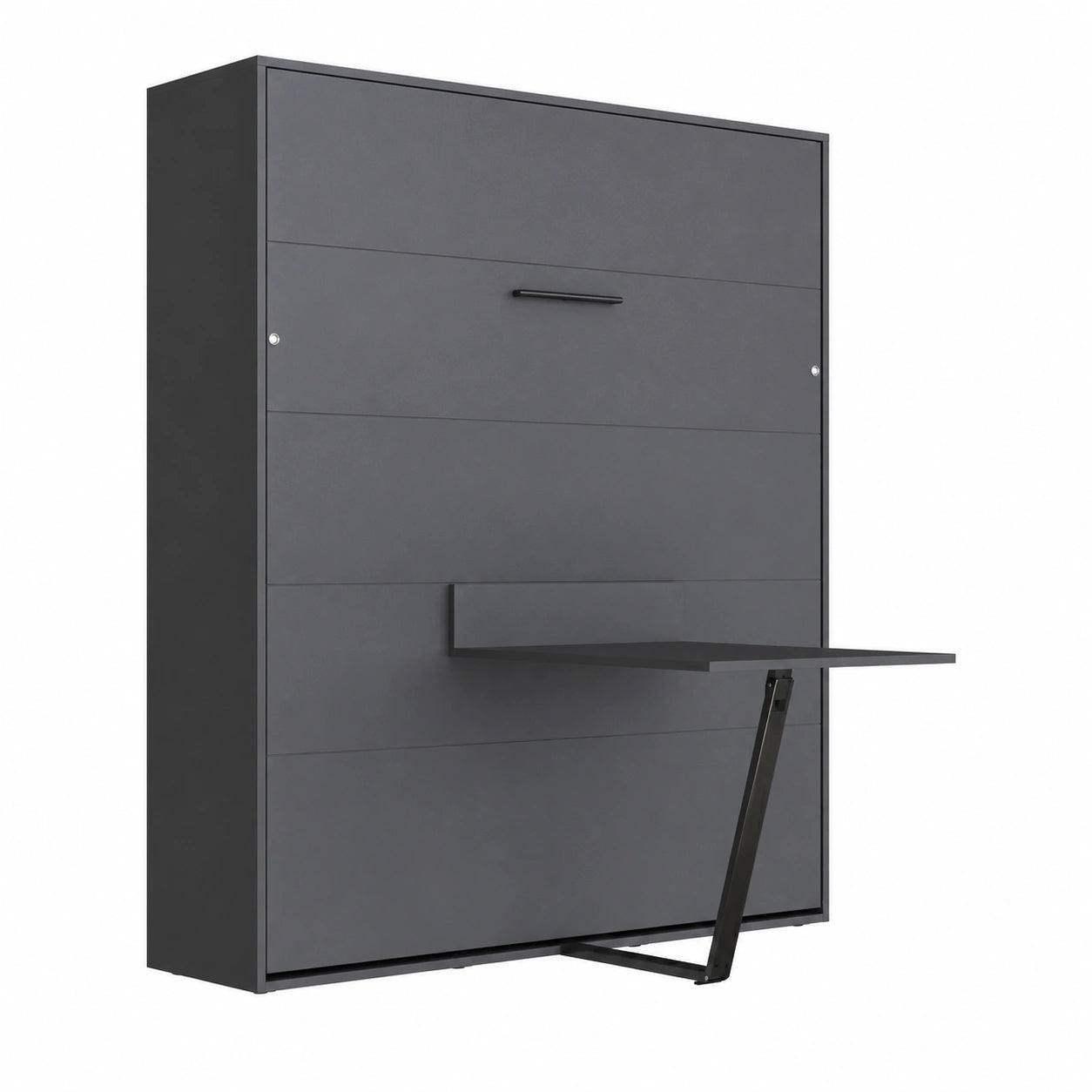 Armoire Lit Escamotable 180x200 cm avec Table Pliable Anthracite
