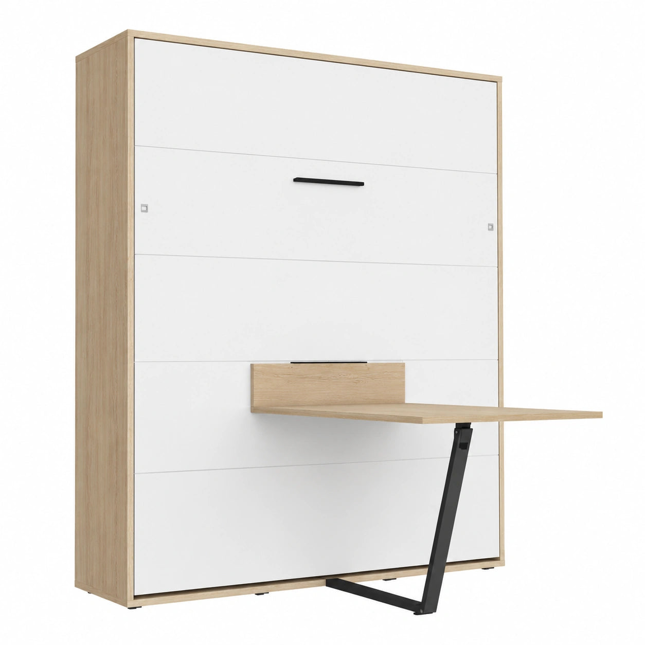 Lit escamotable 160x200cm avec armoire et table intégrée
