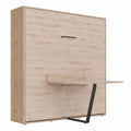 Lit Armoire Rétractable 160x200cm avec Table Intégrée