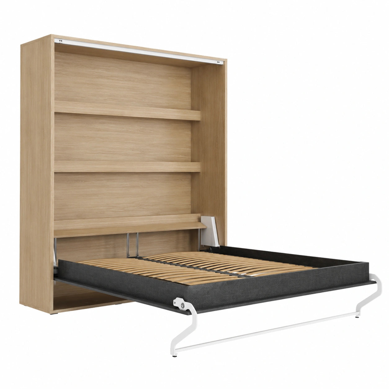 Lit Armoire Escamotable 180x200cm Chêne Anthracite
