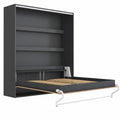 Lit Armoire Pliable 160x200cm en Bois et Anthracite