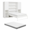 Lit escamotable vertical avec rangement et LEDs 140 x 200 cm