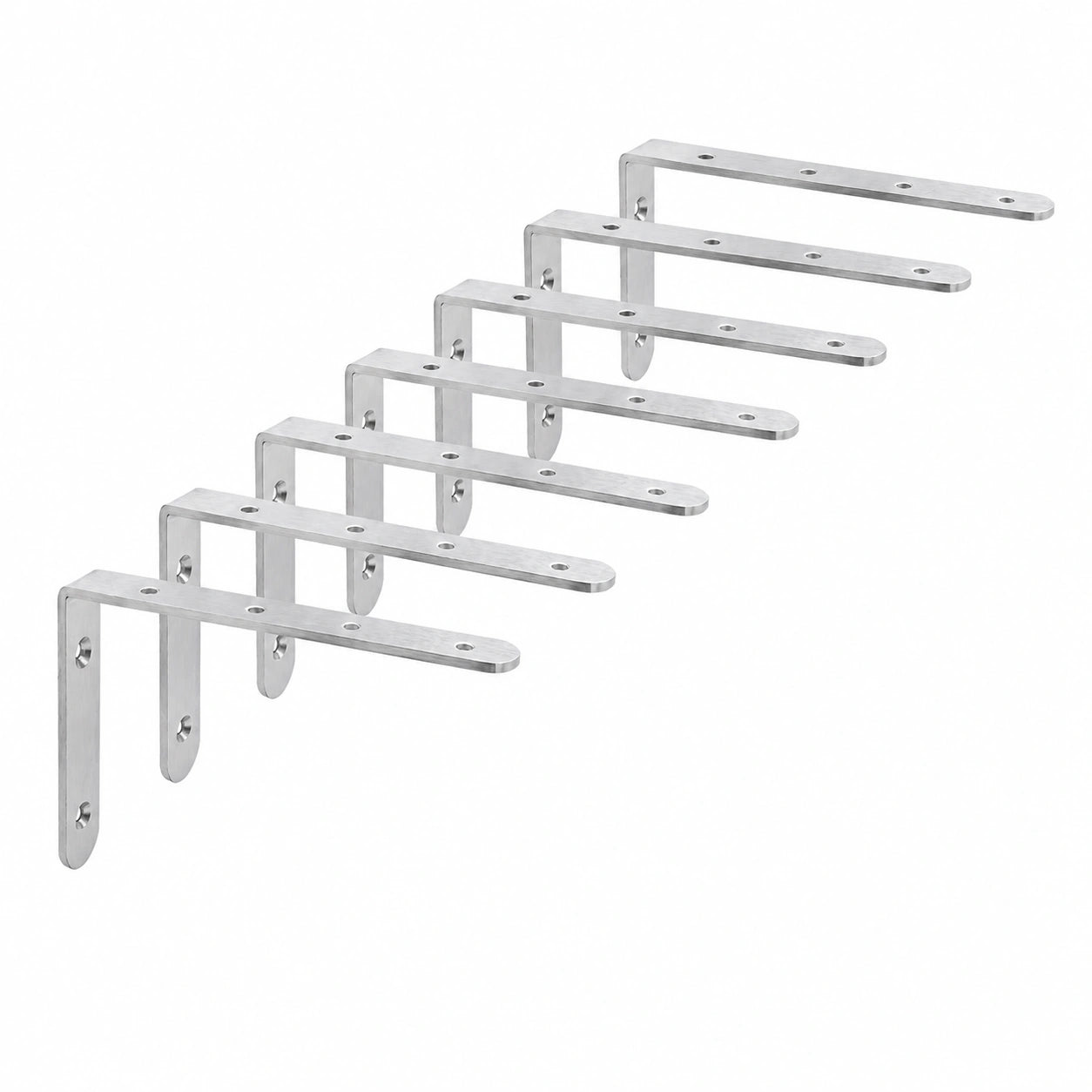 Supports Muraux Équerres en L pour Étagères, Acier Inoxydable Charge Lourde, Gain de Place pour Maison