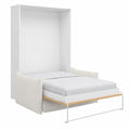 Lit escamotable vertical 160x200 cm avec canapé tissu bouclette