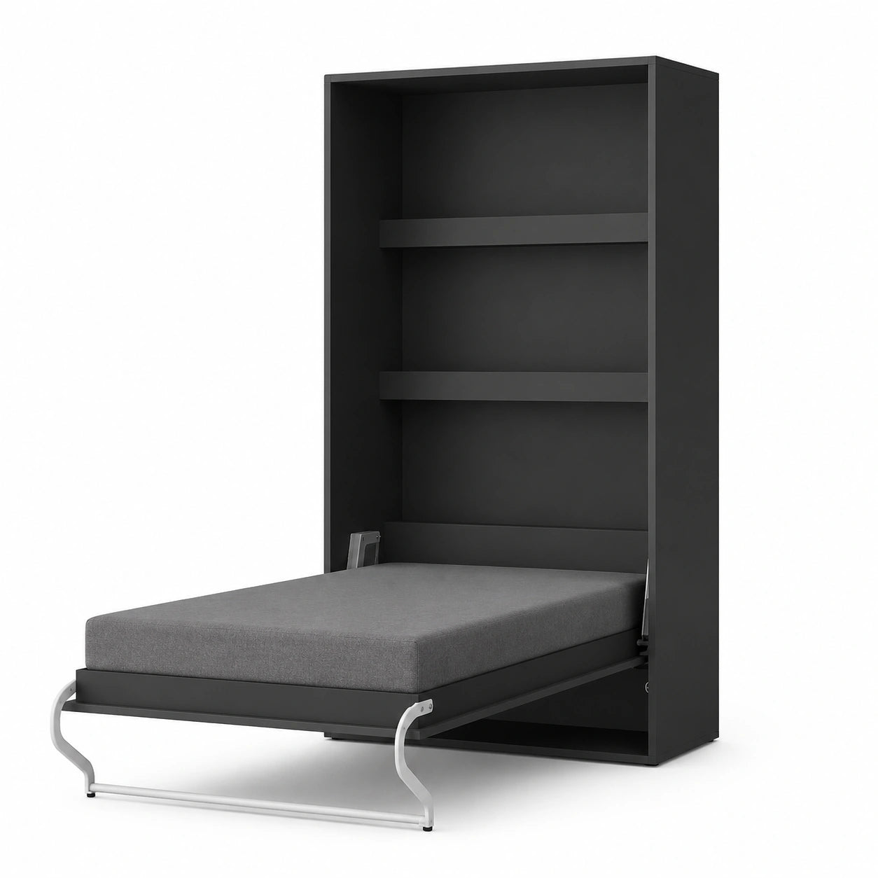 Lit mural escamotable 100x200 cm en anthracite pour chambre moderne