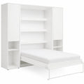 Lit escamotable vertical avec rangement et éclairage LED