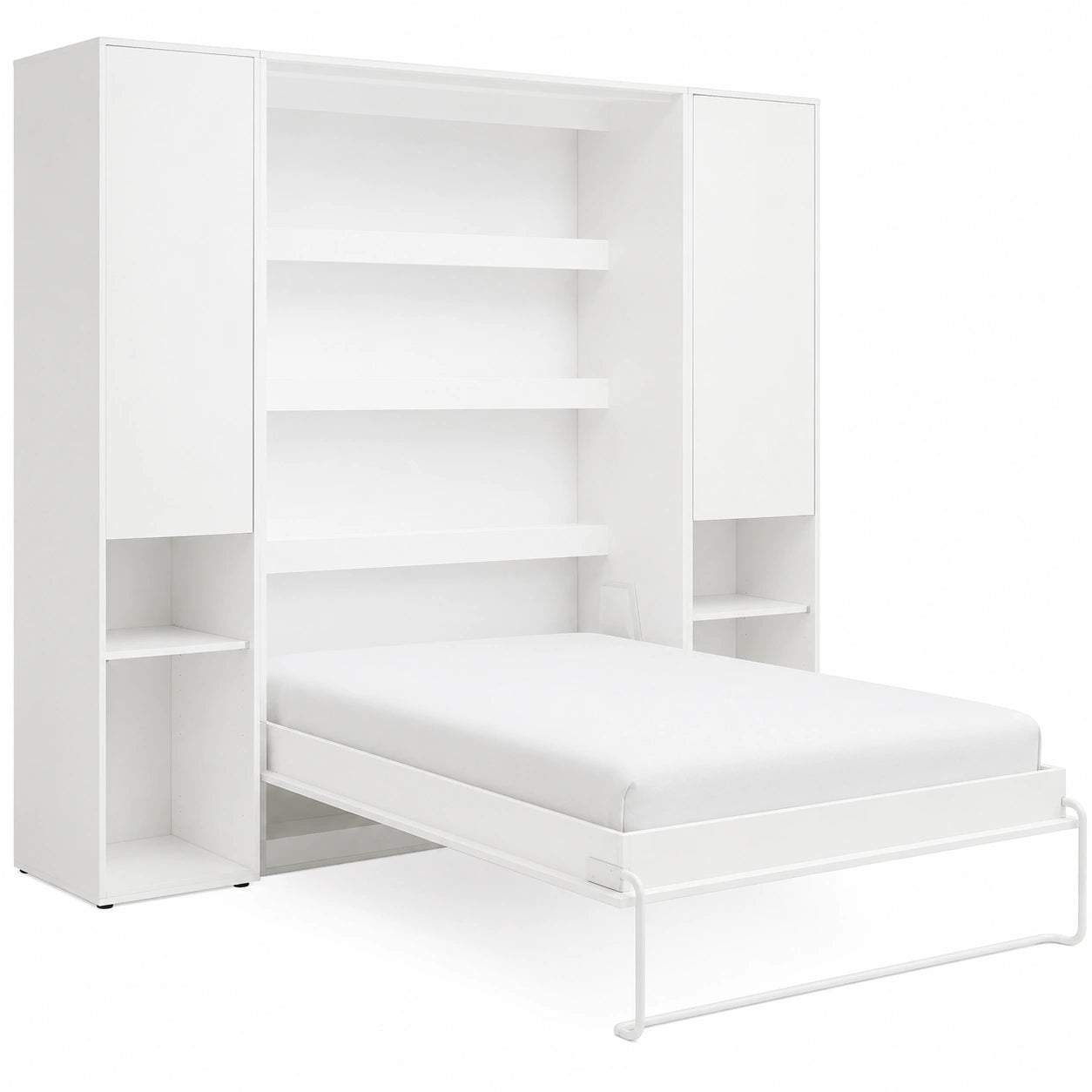 Lit escamotable vertical avec rangement et éclairage LED