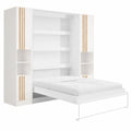 Lit escamotable vertical avec rangement et éclairage LED