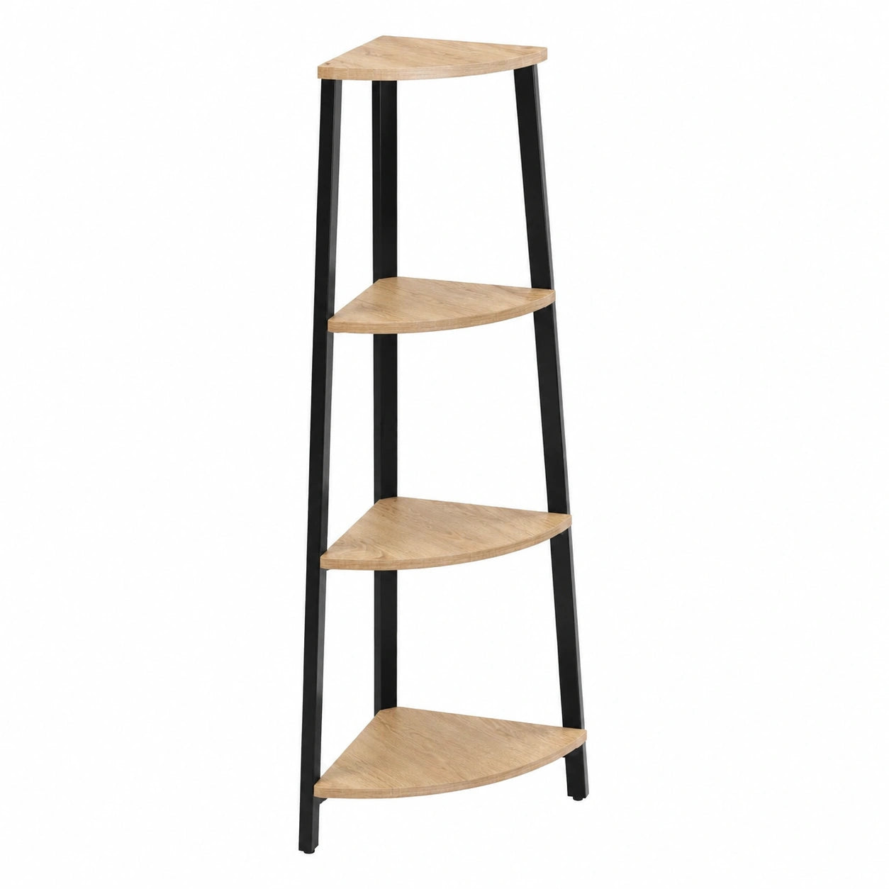 Étagère d'angle à 4 niveaux style industriel pour bureau ou salon