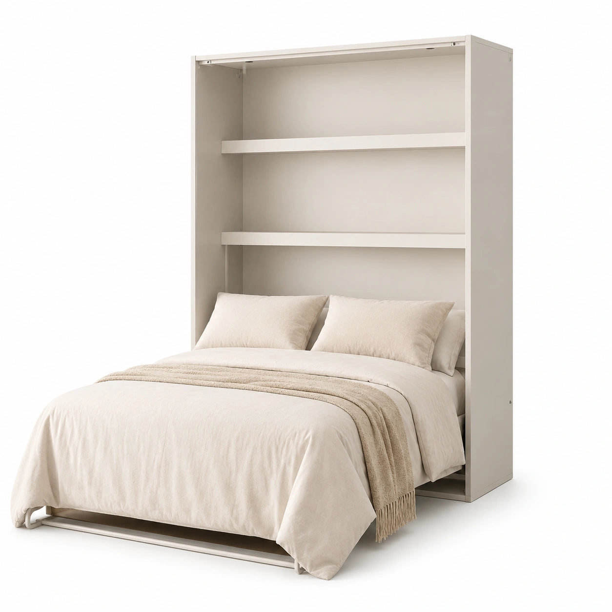 Lit Armoire Escamotable 140x200cm avec Rangement Intégré