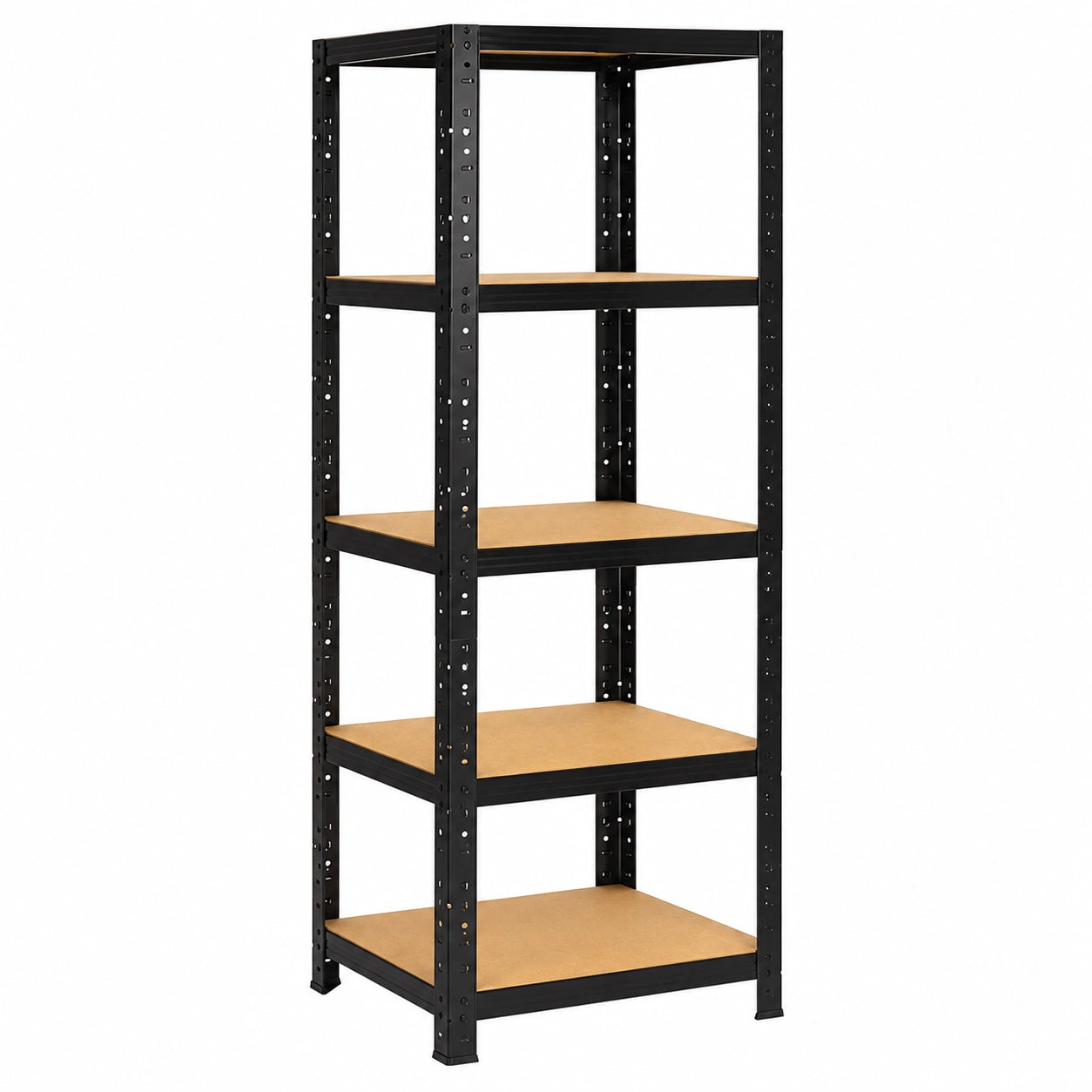 Étagère de Rangement Industrielle Noire 5 Niveaux 200x50x50cm