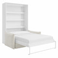 Lit escamotable vertical 160x200 cm avec LEDs et canapé beige