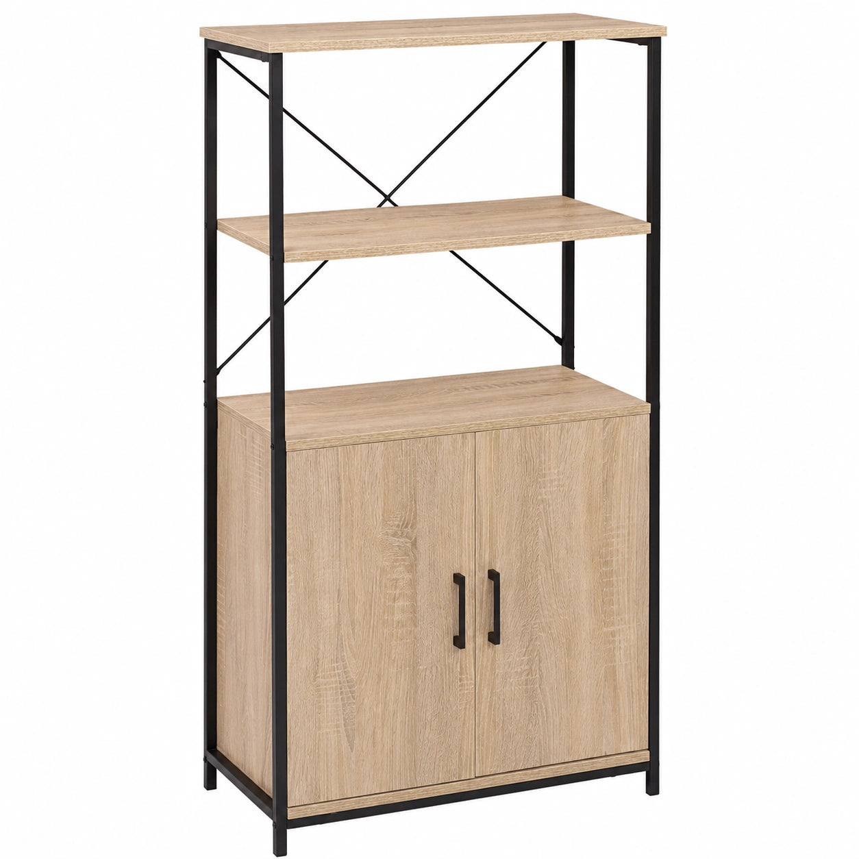 Buffet Haut Design Industriel avec Étagères H. 125 cm