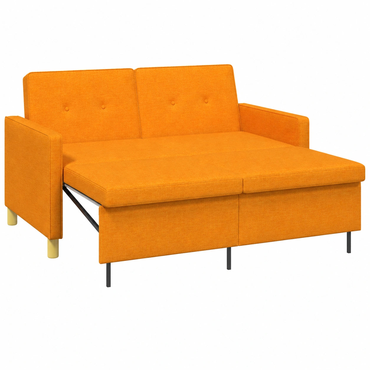 Canapé-lit Extensible 2 Places en Tissu Jaune Foncé