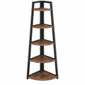 Étagère d'angle rustique et industrielle 176 cm à 5 niveaux pour intérieur
