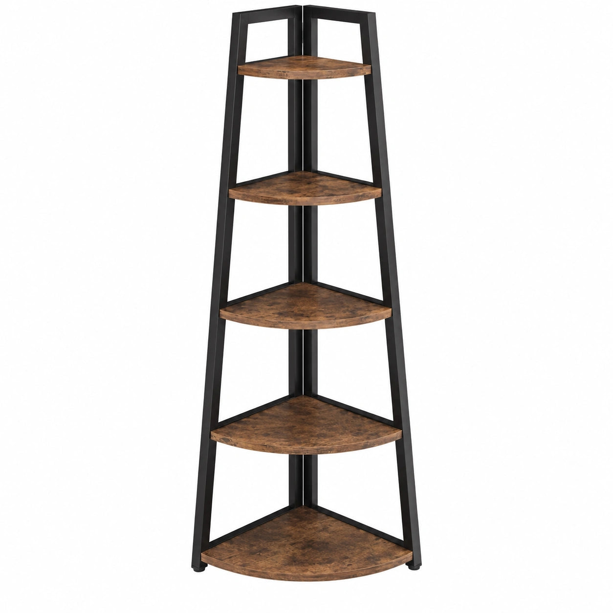 Étagère d'angle rustique et industrielle 176 cm à 5 niveaux pour intérieur