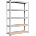 Étagère de Rangement à 5 Niveaux, 40 x 90 x 180 cm, Capacité 875 kg, Planches Réglables, Style Industriel, Argent