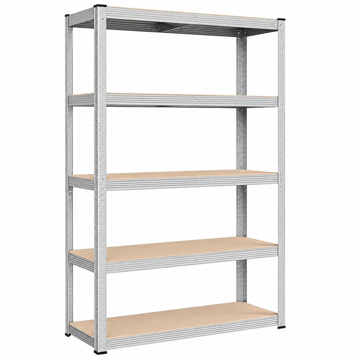 Étagère de Rangement à 5 Niveaux, 40 x 90 x 180 cm, Capacité 875 kg, Planches Réglables, Style Industriel, Argent