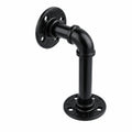 Supports muraux pour étagères industrielles en tuyaux noirs, lot de 4