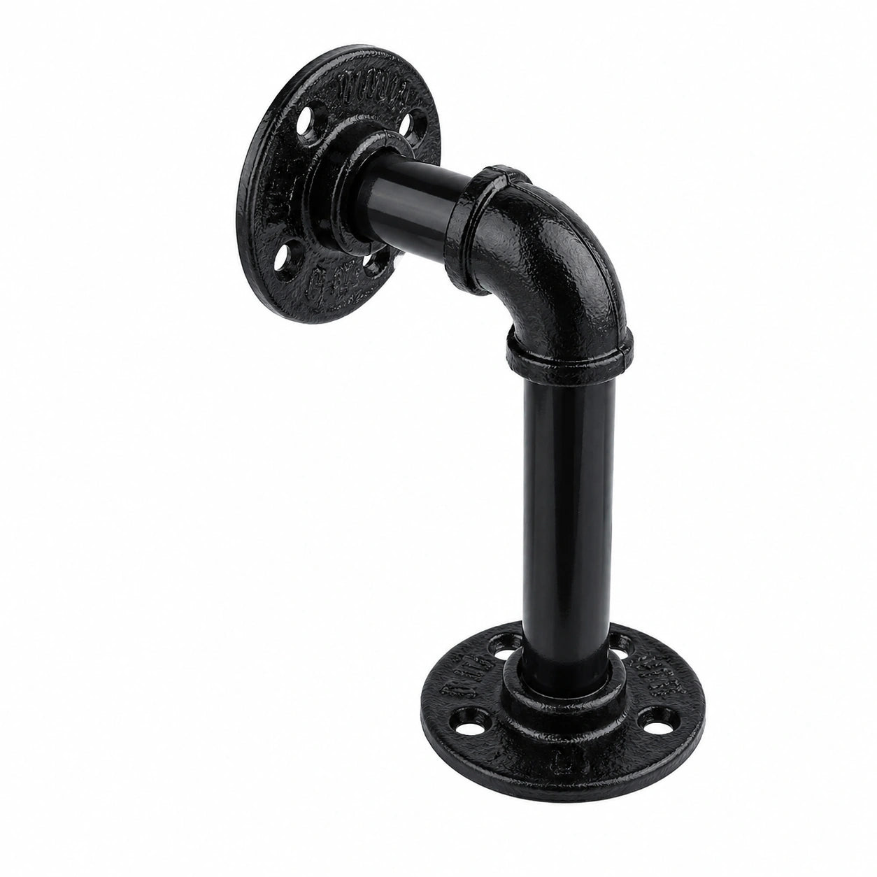 Supports muraux pour étagères industrielles en tuyaux noirs, lot de 4