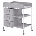 Table à langer portable avec tiroirs et roulettes verrouillables, meuble multifonctionnel pour bébés