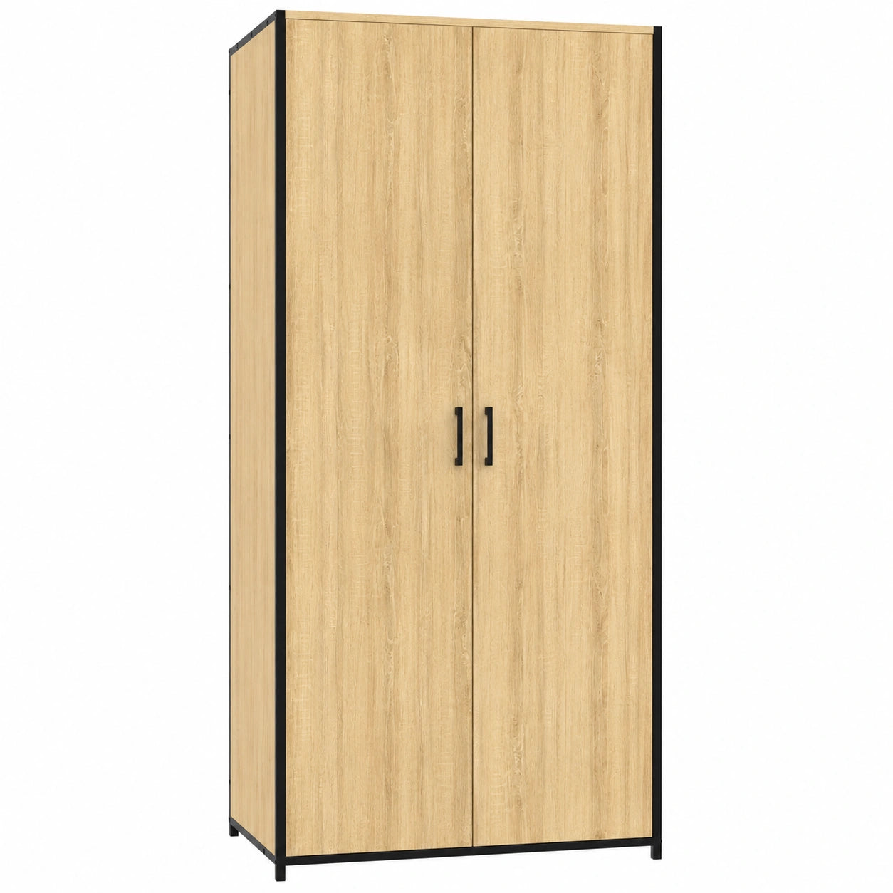 Armoire 2 Portes avec Penderie et Étagères Rangement Industriel