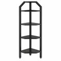 Étagère d'angle 5 niveaux, hauteur 176 cm, rangement multi-usages, style industriel, noir