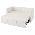 Canapé Convertible Multifonctionnel 90/180x200 cm en Velours Blanc