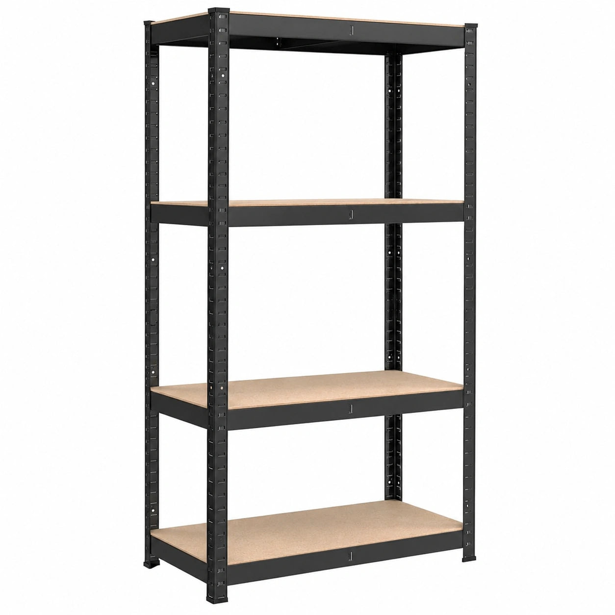 Lot de 2 étagères industrielles à 4 niveaux, capacité de 520 kg, planches réglables, pour cuisine et salon, noir