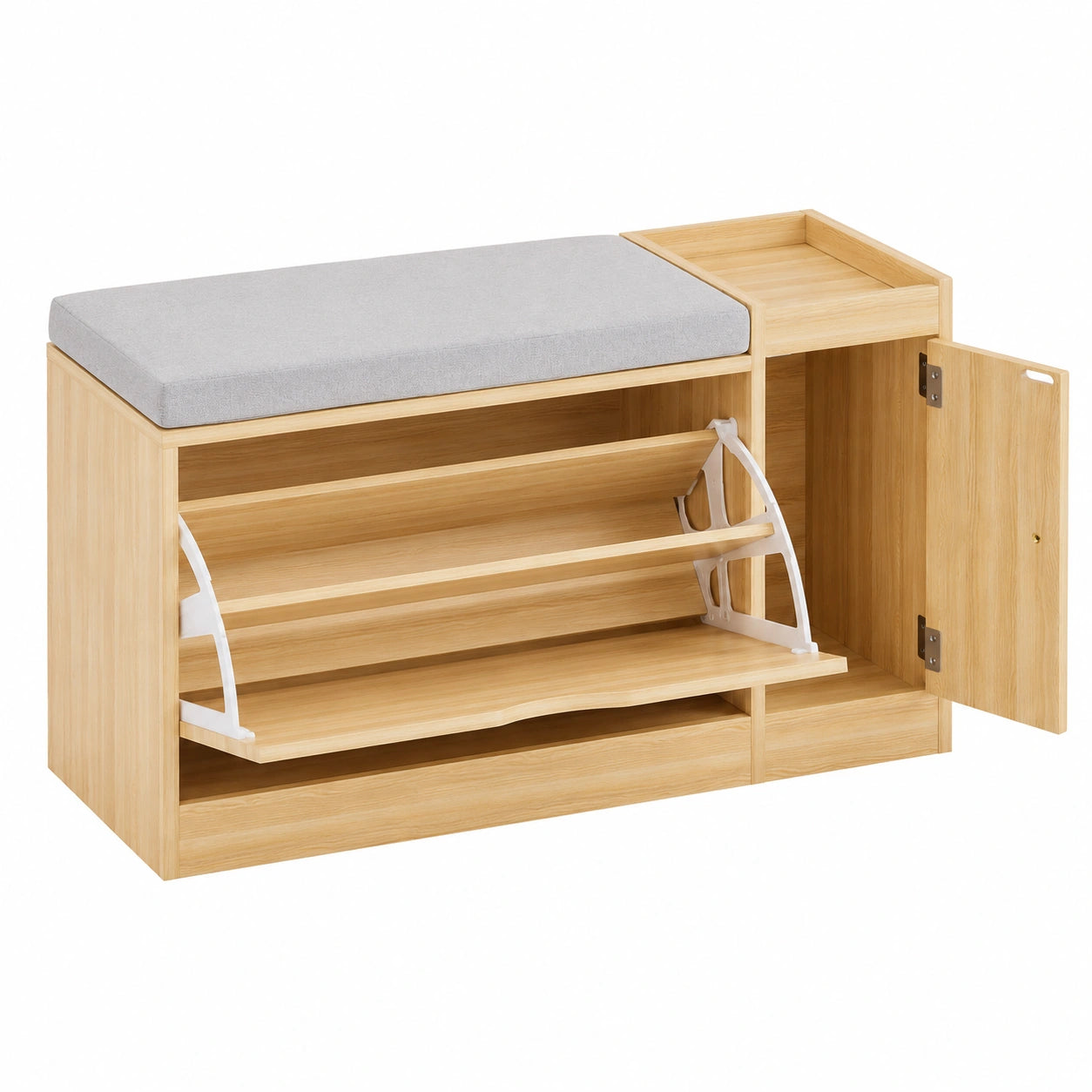 Meuble multifonction avec assise et espace de rangement pour chaussures
