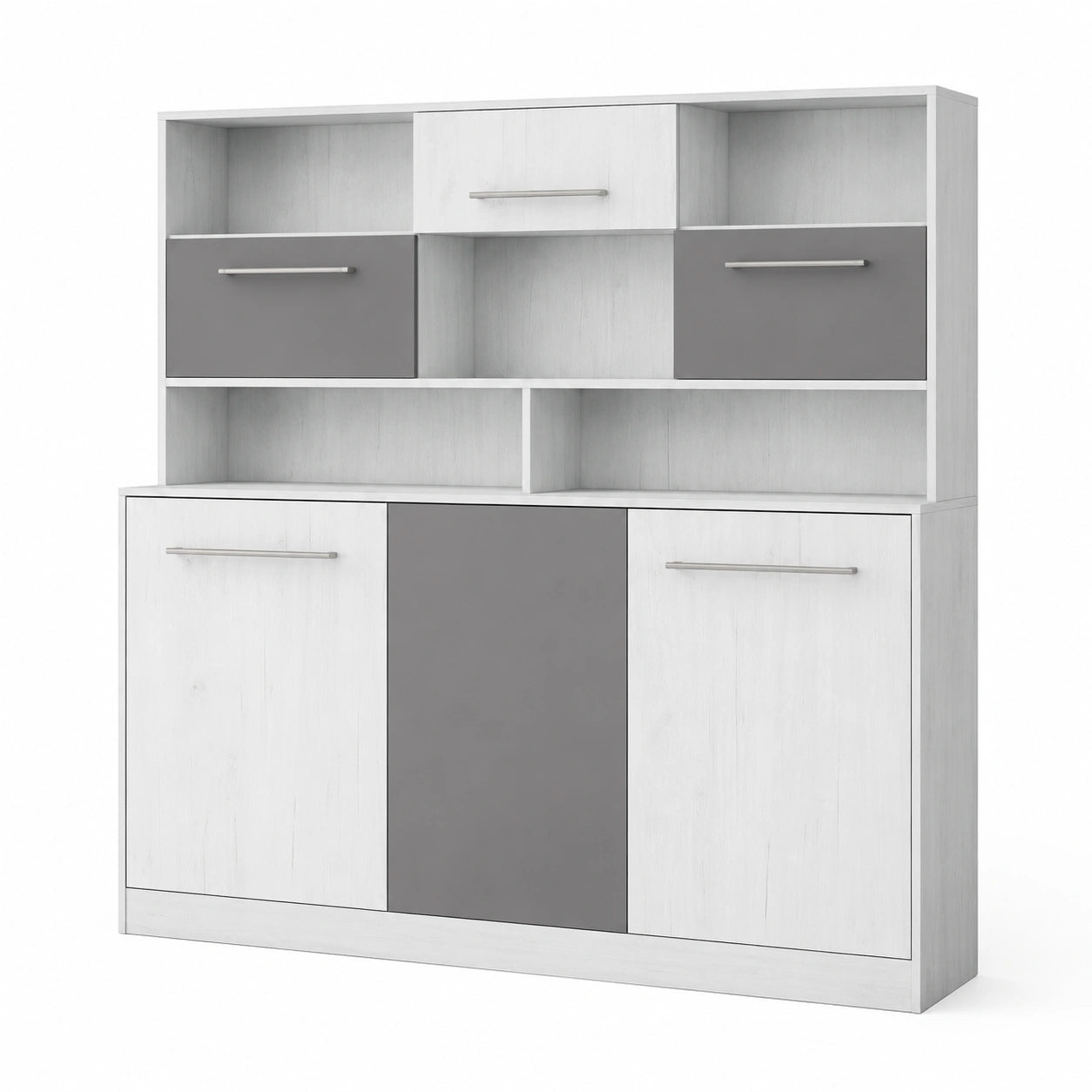 Armoire Lit Escamotable 90x200 cm avec Étagères